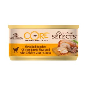 Wellness CORE Signature Selects Shredded Chicken & Chicken Liver Wet Cat Food, 79 g