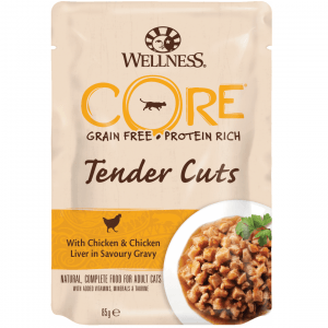Wellness CORE Tender Cuts Chicken & Chicken Liver Wet Cat Food, 85 g