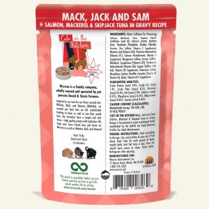 Alternative view of Weruva Cats in the Kitchen Mack, Jack & Sam, Salmon, Mackerel & Skipjack Tuna in Gravy Wet Cat Food, 85 g