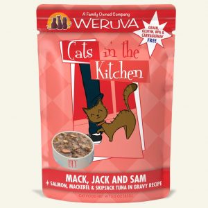 Weruva Cats in the Kitchen Mack, Jack & Sam, Salmon, Mackerel & Skipjack Tuna in Gravy Wet Cat Food, 85 g