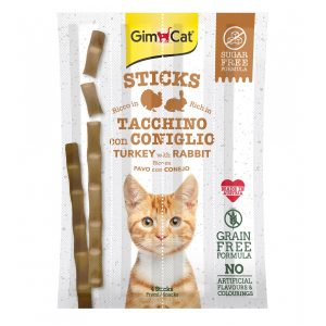 GimCat Sticks Turkey and Rabbit 4 Pieces, 20g