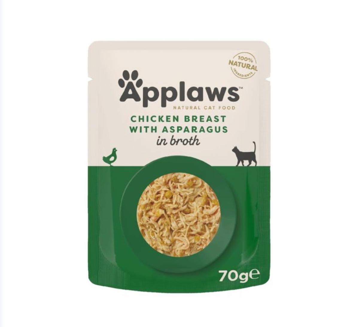 Applaws Chicken with Asparagus in Broth Wet Cat Food, 70 g
