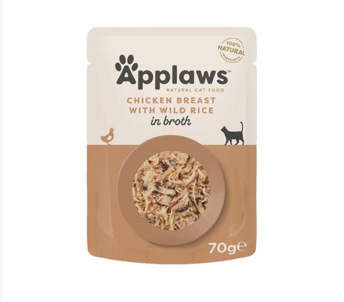 Applaws Chicken with Wild-Rice in Broth Wet Cat Food, 70 g