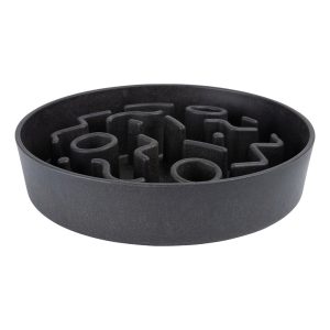 District 70 BAMBOO Slow Feeder Pet Bowl, Dark Grey
