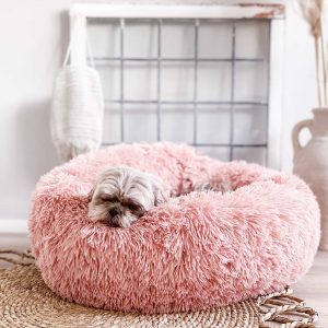 District 70 FUZZ Fluffy Donut Bed, Pink