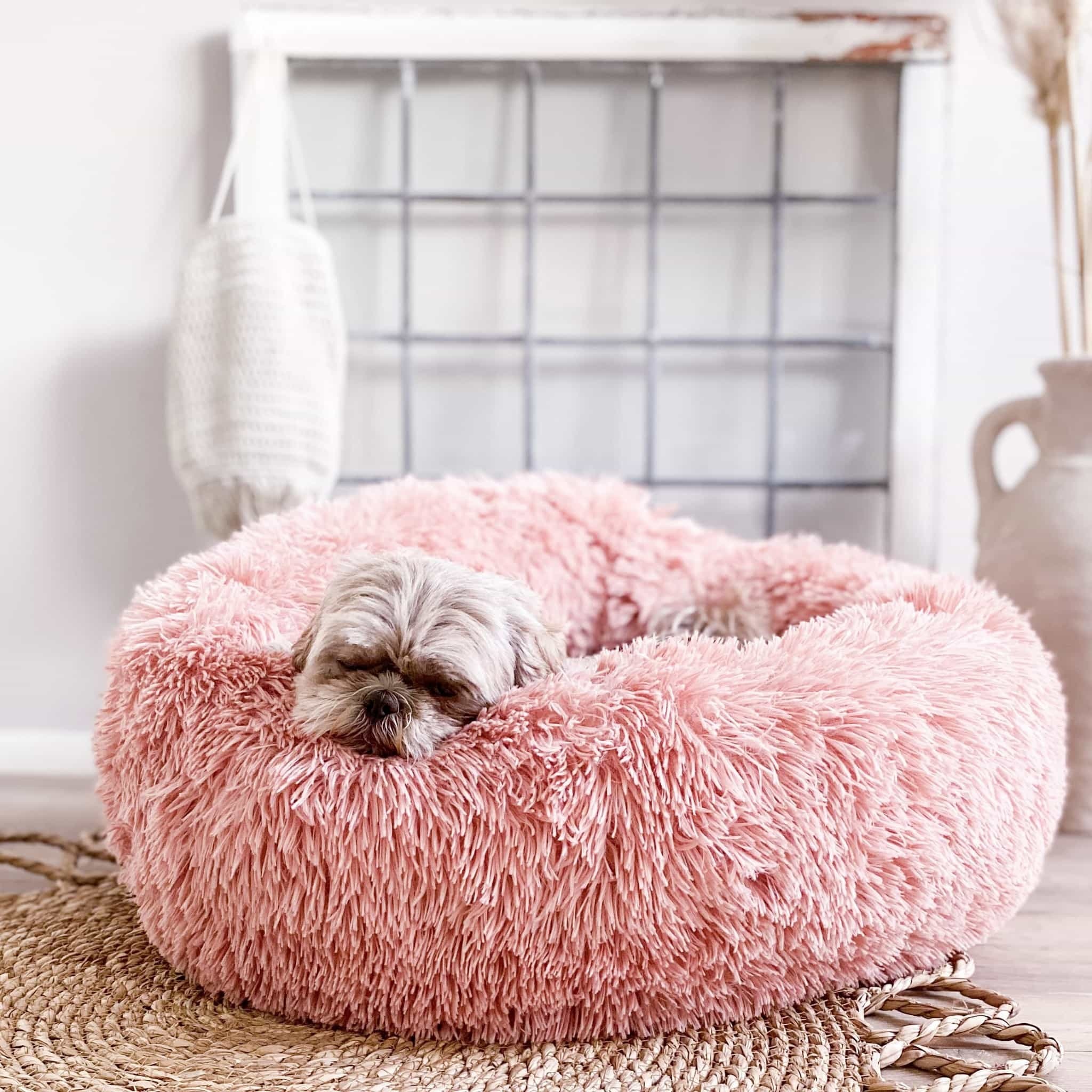 District 70 FUZZ Fluffy Donut Bed, Light Grey - Image 7