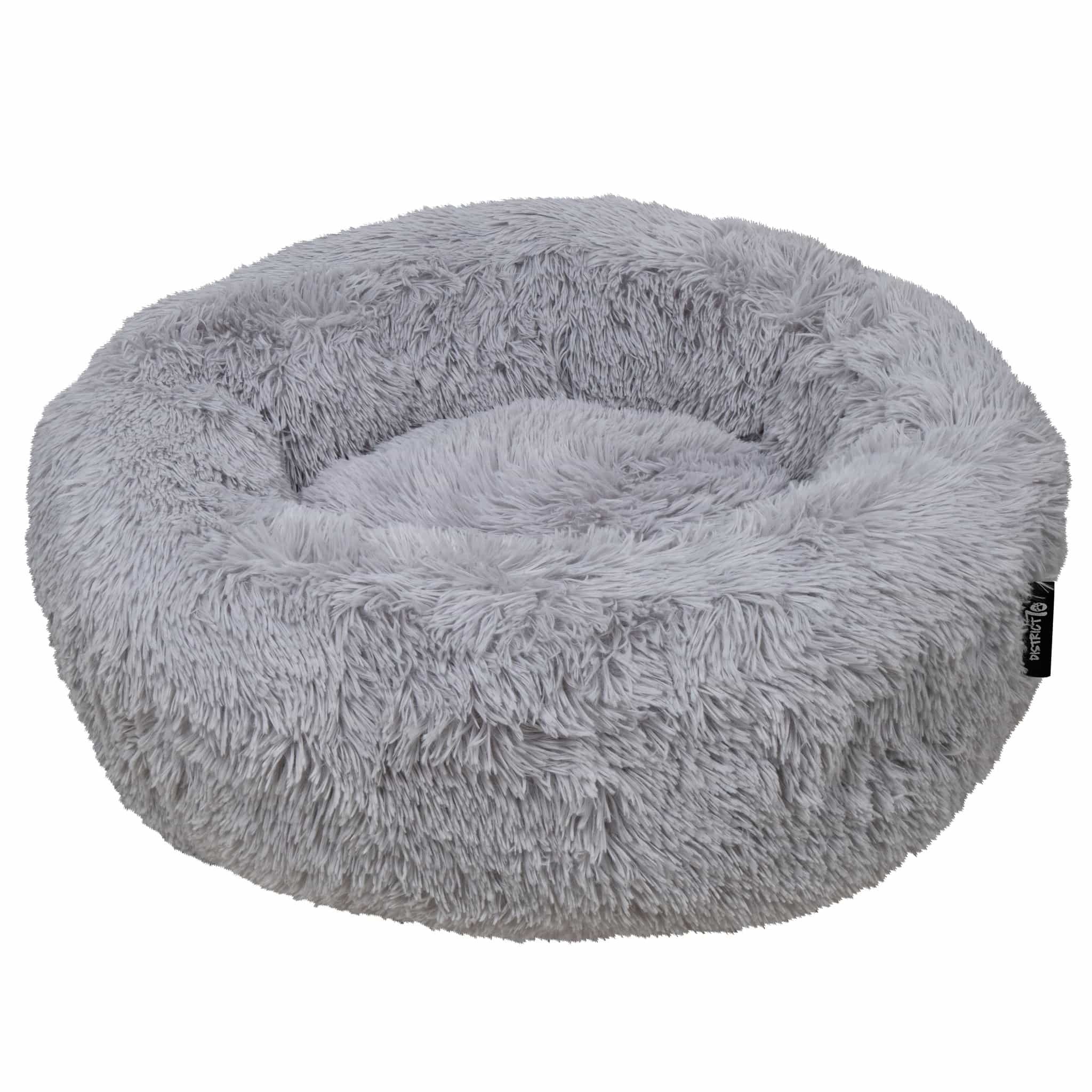 District 70 FUZZ Fluffy Donut Bed, Light Grey