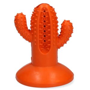 AFP Dental Chews Cactus Rubber Dog Toy, Orange
