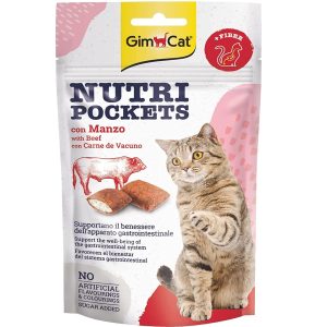 GimCat Nutri Pockets With Beef Cat Treats, 60g