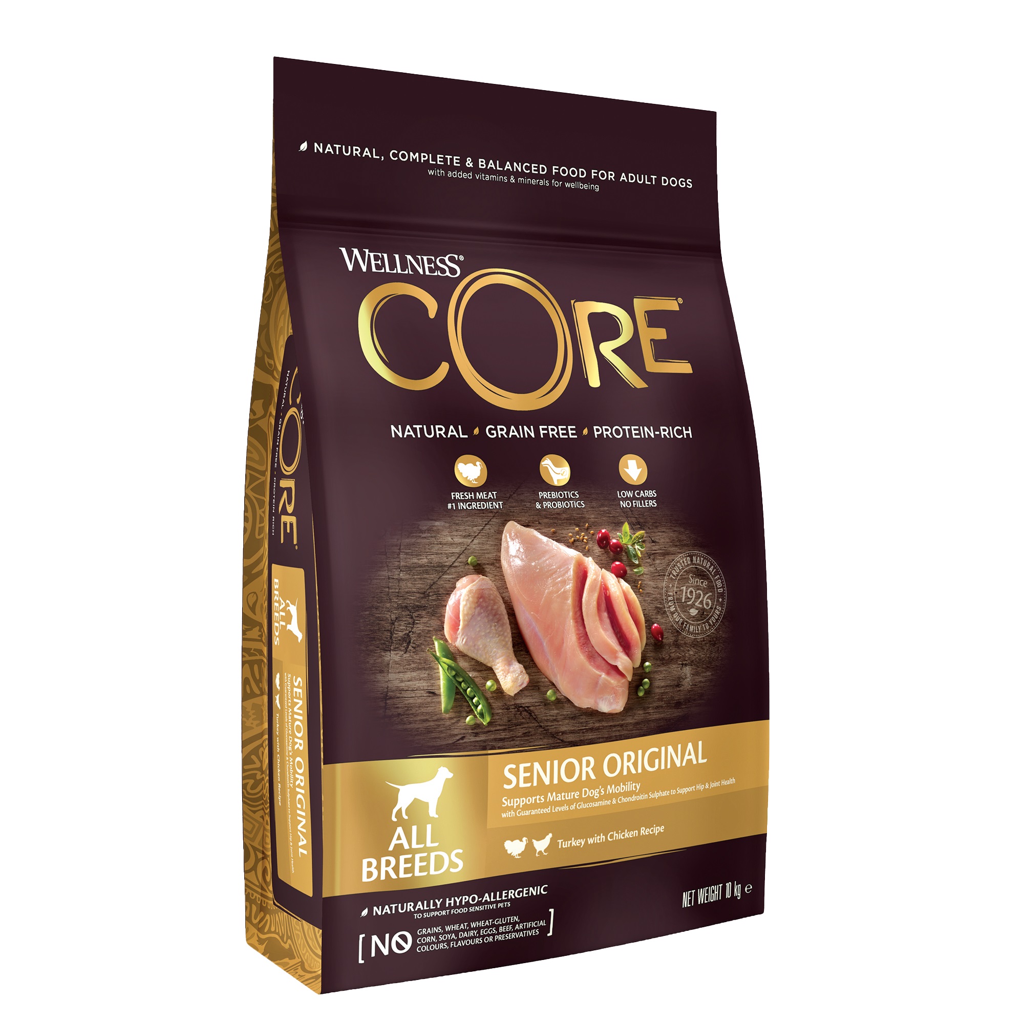 Wellness CORE Senior Original All Breed Turkey With Chicken Recipe Dry Dog Food, 10 kg