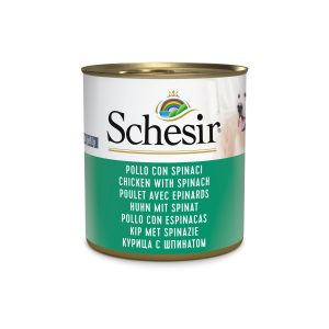 Schesir Chicken with Spinach Wet Dog Food, 285g
