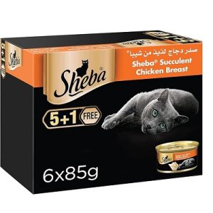 Sheba Succulent Chicken Breast Wet Cat Food, 85g, (5 + 1 Free)