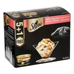 Sheba Tuna And Salmon In Gravy Wet Cat Food, 85g, (5 + 1 Free)