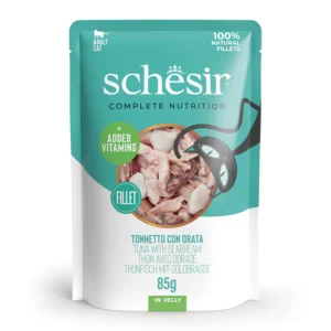 Schesir Complete Nutrition Tuna with Seabream Pouch in Jelly Wet Cat Food, 85g