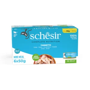 Schesir Mini Meals Complete Nutrition Tuna in Jelly Wet Cat Food, 50g (Pack of 6)