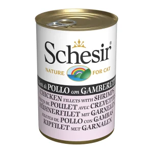 Schesir Chicken Fillets with Shrimps Wet Cat Food, 140g