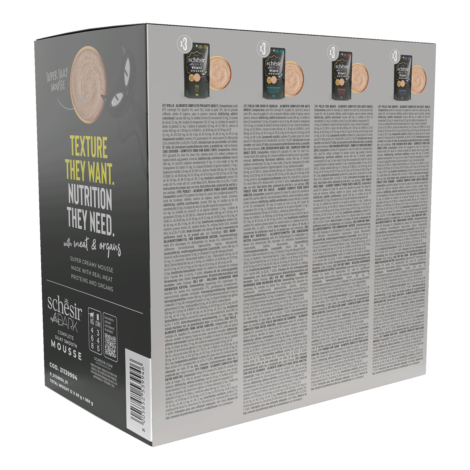 Schesir After Dark Velvet Mousse Variety Pack Wet Cat Food, Pack of 12 x 80g - Image 5