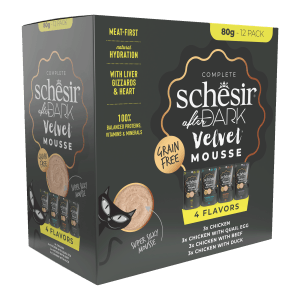 Schesir After Dark Velvet Mousse Variety Pack Wet Cat Food, Pack of 12 x 80g