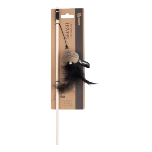 District 70 SMASH Natural Wood Wand Cat Toy, Black