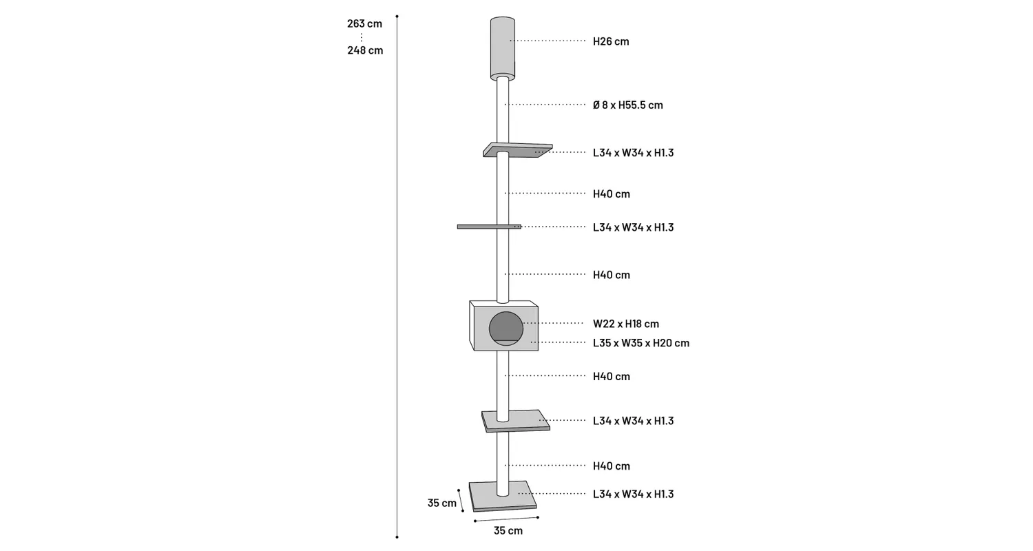 Flamingo Barwa Black Scratching Cat Tree - Image 3