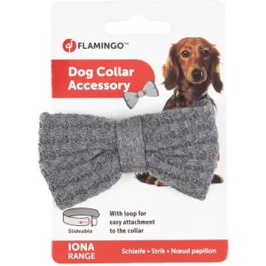 Alternative view of Flamingo Iona Anthracite Grey Dog Bow Tie
