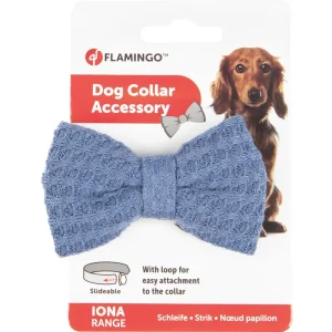 Alternative view of Flamingo Iona Anthracite Blue Dog Bow Tie