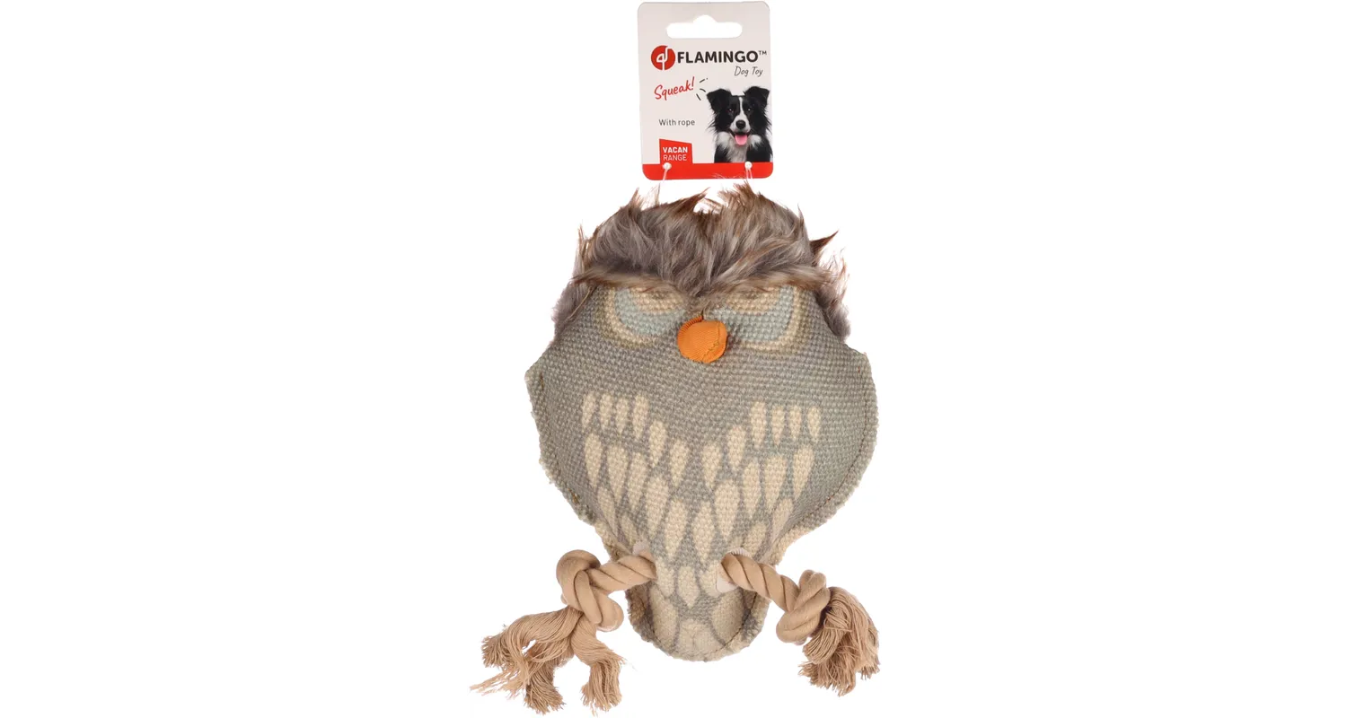 Flamingo Vacan Owl Dog Toy - Image 3