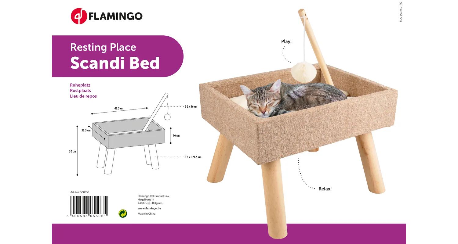 Flamingo Scandi Cat Bed - Image 2