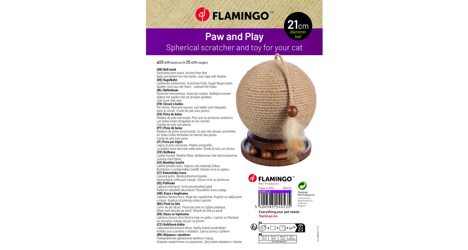 Flamingo Isabella Cat Scratching Ball - Image 2