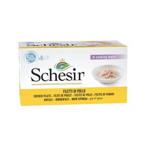 Schesir Multipack Chicken in Cooking Water Wet Cat Food, 50g (Pack of 6)