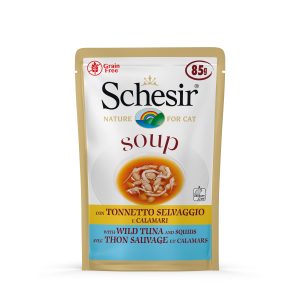 Schesir Soup Wild Tuna & Squids Wet Cat Food, 85g