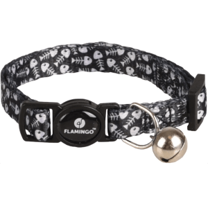 Flamingo Loulou Cat Collar, Black
