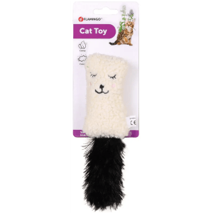 Alternative view of Flamingo Suava Cushion with Catnip Cat Toy, Cream