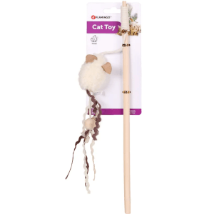 Alternative view of Flamingo Suava Dangler Mouse Cat Toy, Cream