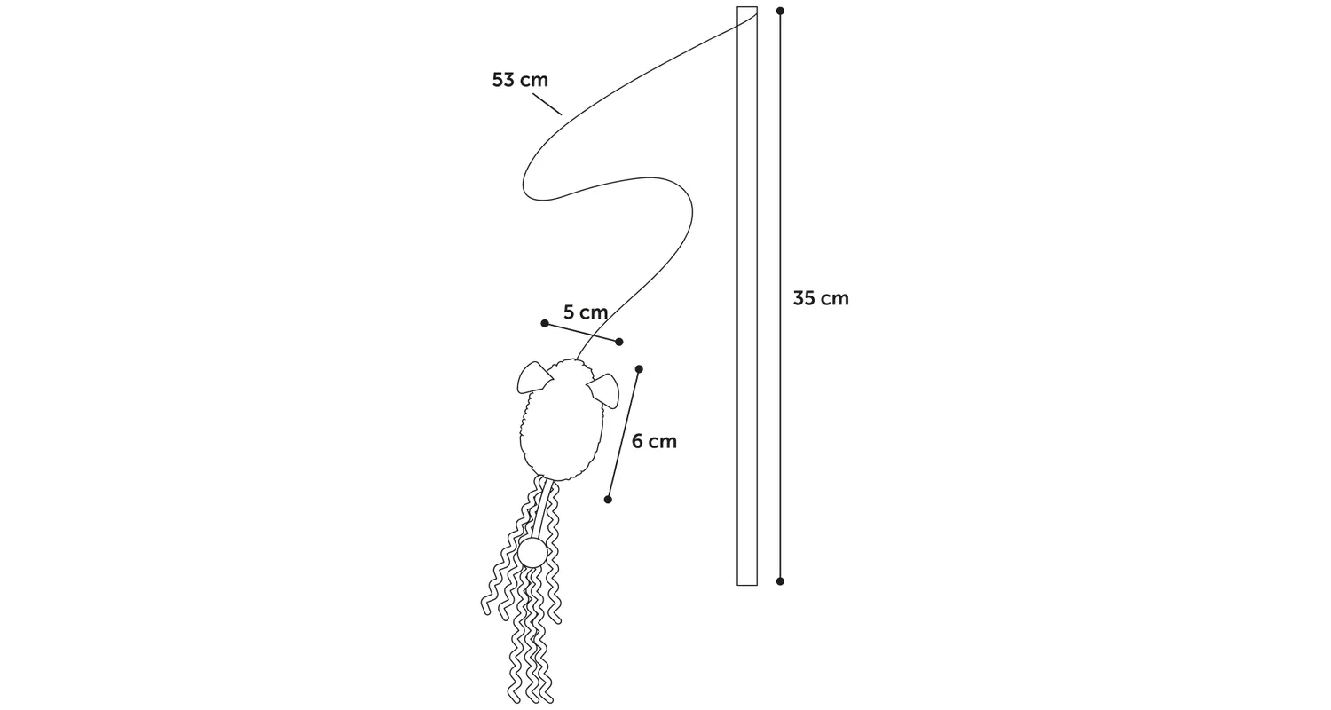 Flamingo Suava Dangler Mouse Cat Toy, Cream - Image 3