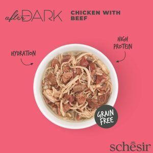 Alternative view of Schesir After Dark Chicken with Beef in Broth Wet Cat Food, 80g