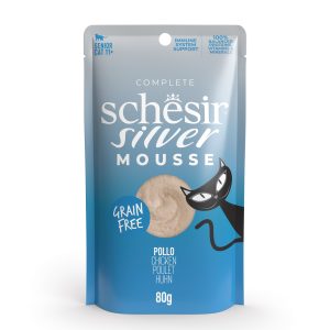 Schesir Silver Chicken Mousse For Senior Cats Wet Cat Food, 80g