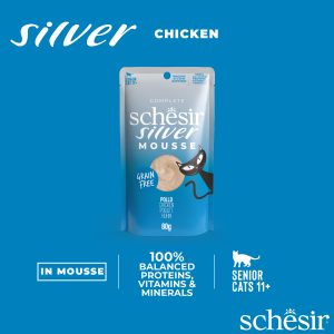 Alternative view of Schesir Silver Chicken Mousse For Senior Cats Wet Cat Food, 80g