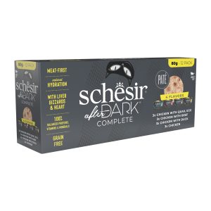 Schesir After Dark Pate Variety Pack Wet Cat Food, Pack of 12 x 80g