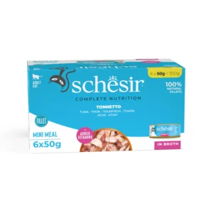 Schesir Mini Meals Complete Nutrition Tuna in Broth, Wet Cat Food, 50g (Pack of 6)