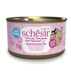 Schesir Baby Chicken with Chicken Liver in Broth 8+ Weeks Wet Kitten Food, 70g
