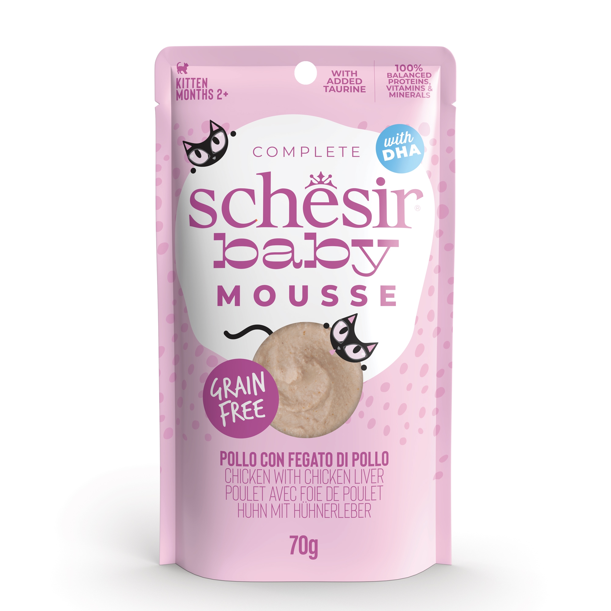 Schesir Baby Chicken with Chicken Liver Wet Kitten Food, 70g