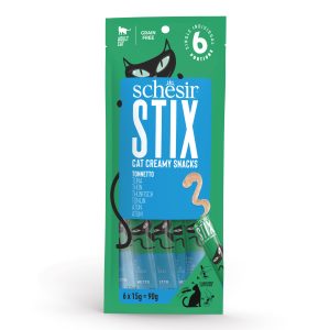Schesir Stix! Tuna Mousse Cat Treat, 6 Pieces