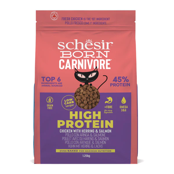 Schesir Born Carnivore Chicken with Herring & Salmon Oven BAKED Dry Cat Food, 1.25kg