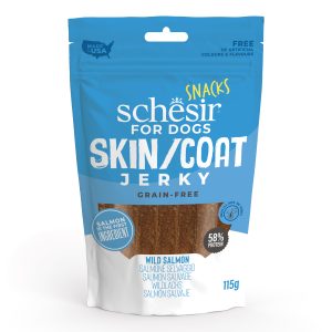 Schesir Snacks, Skin & Coat Wild Salmon Jerky Dog Treat, 115g