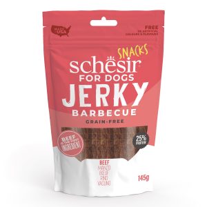 Schesir Snacks, Beef Jerky Barbecue Dog Treats, 145g