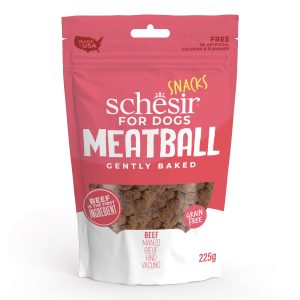 Schesir Snacks, Beef Meatballs BAKED Dog Treats, 225g