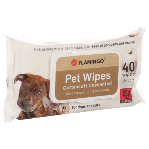 Flamingo Unscented Pet Wipes, 40 Wipes