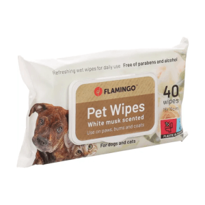 Flamingo Musk Scented Pet Wipes, 40 Wipes