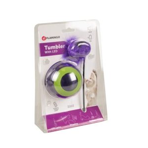 Alternative view of Flamingo Tumbler With LED Electronic Cat Toy, Purple